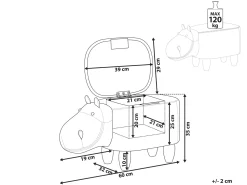 Hot Beliani Pouf animaletto contenitore HIPPO Pelle sintetica Marrone Ippopotamo Marrone Nero
