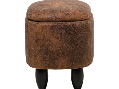 Hot Beliani Pouf animaletto contenitore HIPPO Pelle sintetica Marrone Ippopotamo Marrone Nero