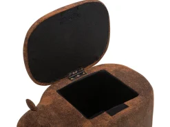 Hot Beliani Pouf animaletto contenitore RHINO Pelle sintetica Marrone chiaro Rinocerone Marrone Marrone