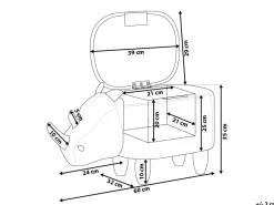 Hot Beliani Pouf animaletto contenitore RHINO Pelle sintetica Marrone chiaro Rinocerone Marrone Marrone