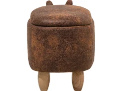 Hot Beliani Pouf animaletto contenitore RHINO Pelle sintetica Marrone chiaro Rinocerone Marrone Marrone