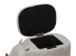 Outlet Beliani Pouf animaletto contenitore RHINO Pelle sintetica Grigio chiaro Rinocerone Marrone Grigio