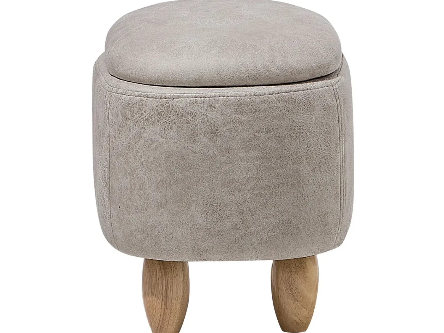 Outlet Beliani Pouf animaletto contenitore RHINO Pelle sintetica Grigio chiaro Rinocerone Marrone Grigio