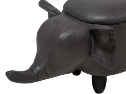 Outlet Beliani Pouf animaletto contenitore ELEPHANT Pelle sintetica Grigio scuro Elefante Marrone Grigio