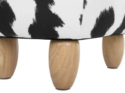 Beliani Pouf animaletto contenitore COW Tessuto Bianco Mucca Bianco Marrone Nero