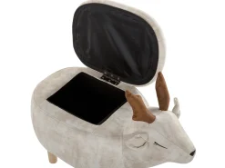 Online Beliani Pouf animaletto contenitore REINDEER Tessuto Beige Renna Beige Marrone