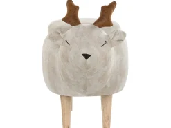 Online Beliani Pouf animaletto contenitore REINDEER Tessuto Beige Renna Beige Marrone