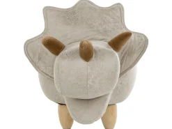 Online Beliani Pouf animaletto contenitore TRICERATOPS Tessuto Grigio chiaro Dinosauro Marrone Grigio