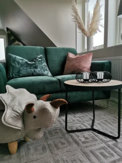 Online Beliani Pouf animaletto contenitore TRICERATOPS Tessuto Grigio chiaro Dinosauro Marrone Grigio