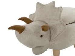 Online Beliani Pouf animaletto contenitore TRICERATOPS Tessuto Grigio chiaro Dinosauro Marrone Grigio