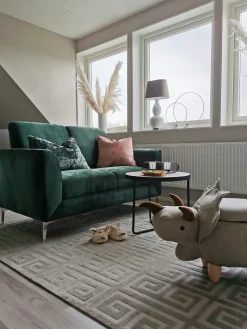 Online Beliani Pouf animaletto contenitore TRICERATOPS Tessuto Grigio chiaro Dinosauro Marrone Grigio