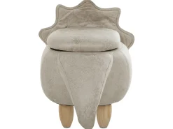Online Beliani Pouf animaletto contenitore TRICERATOPS Tessuto Grigio chiaro Dinosauro Marrone Grigio