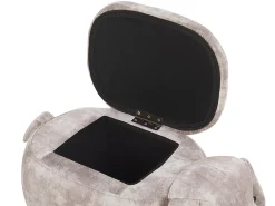 Hot Beliani Pouf animaletto contenitore DOGGY Velluto Beige Cane Beige Marrone