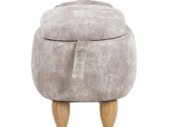 Hot Beliani Pouf animaletto contenitore DOGGY Velluto Beige Cane Beige Marrone