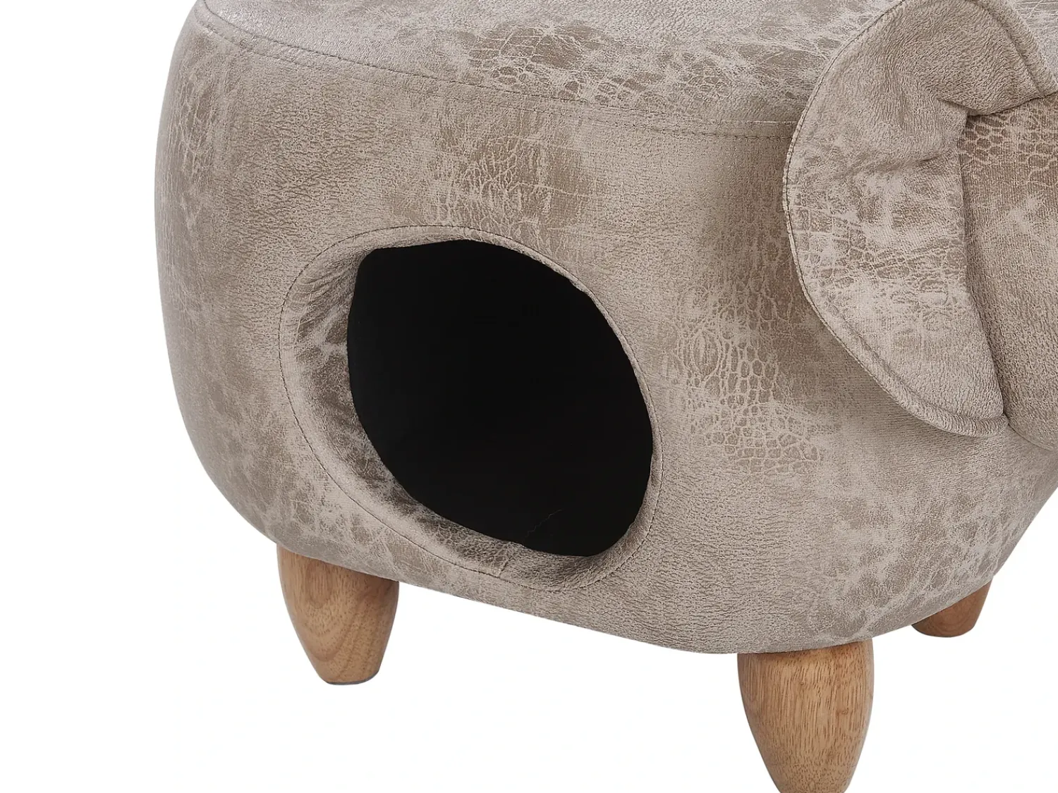Outlet Beliani Pouf animaletto contenitore JUMBO Pelle sintetica Grigio Elefante Marrone Grigio