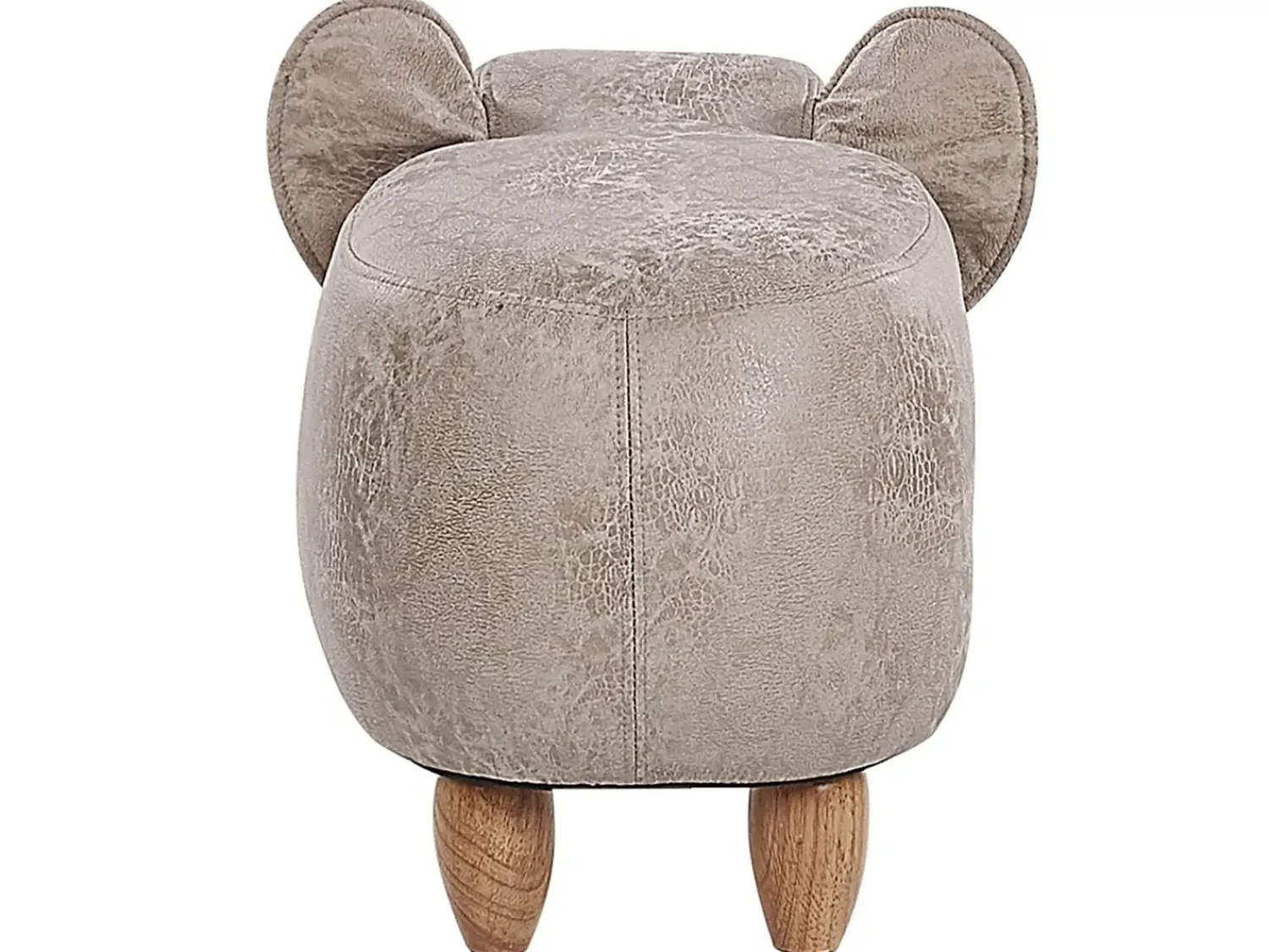 Outlet Beliani Pouf animaletto contenitore JUMBO Pelle sintetica Grigio Elefante Marrone Grigio