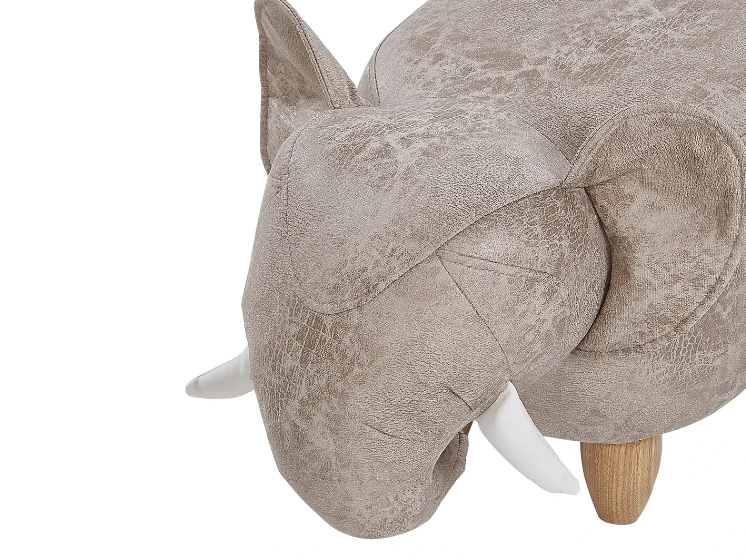 Outlet Beliani Pouf animaletto contenitore JUMBO Pelle sintetica Grigio Elefante Marrone Grigio