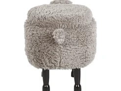 Beliani Pouf animaletto contenitore SHEEP Tessuto Grigio Pecora Marrone Grigio Nero
