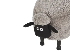 Beliani Pouf animaletto contenitore SHEEP Tessuto Grigio Pecora Marrone Grigio Nero