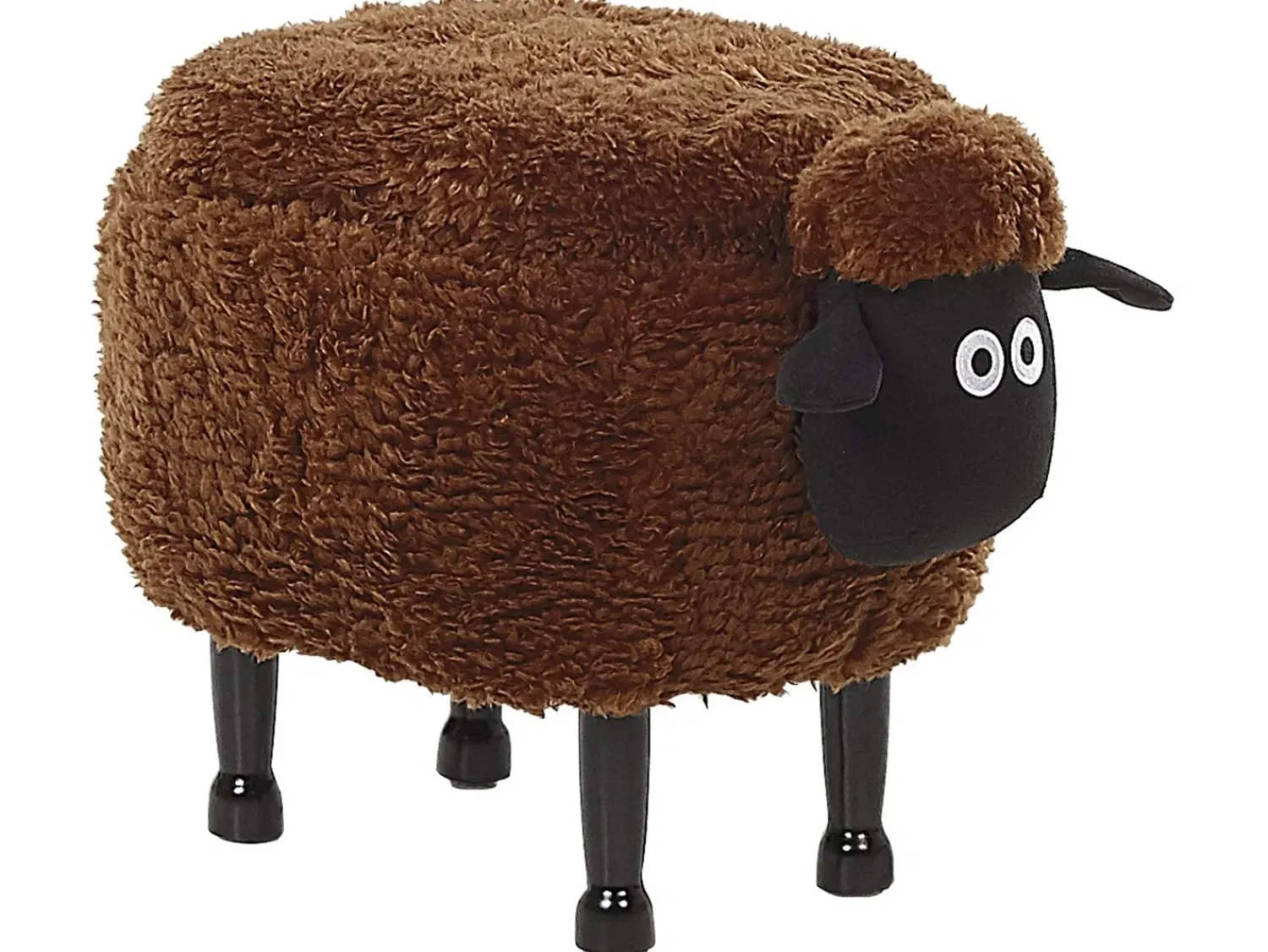Online Beliani Pouf animaletto contenitore SHEEP Tessuto Marrone Pecora Marrone Nero