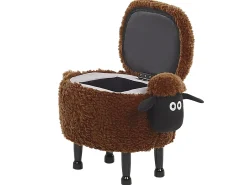 Online Beliani Pouf animaletto contenitore SHEEP Tessuto Marrone Pecora Marrone Nero