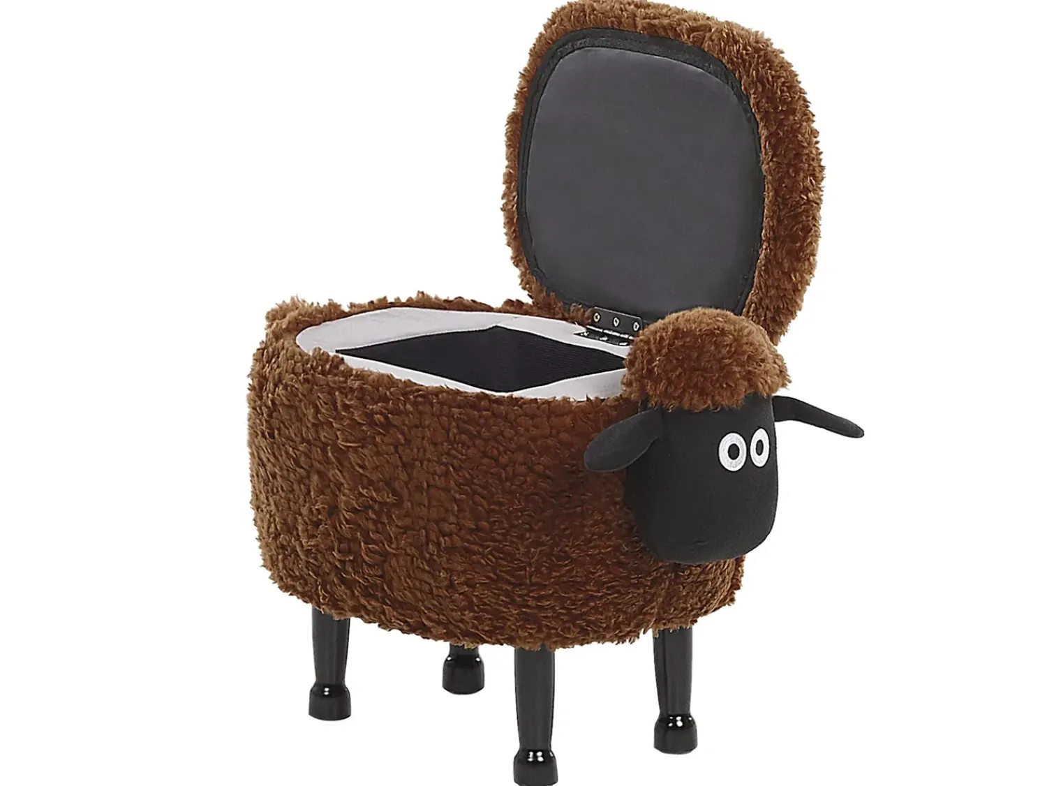 Online Beliani Pouf animaletto contenitore SHEEP Tessuto Marrone Pecora Marrone Nero