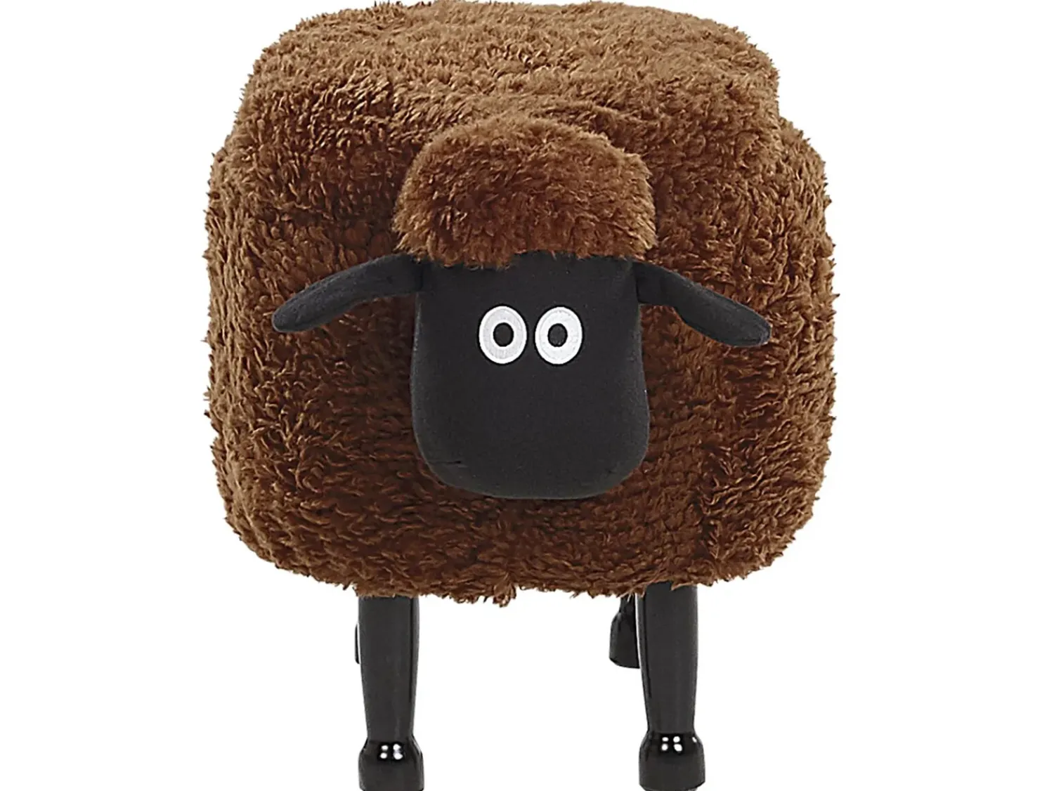Online Beliani Pouf animaletto contenitore SHEEP Tessuto Marrone Pecora Marrone Nero