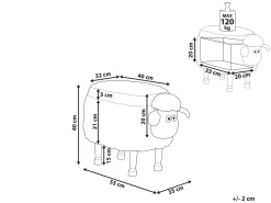 Online Beliani Pouf animaletto contenitore SHEEP Tessuto Marrone Pecora Marrone Nero