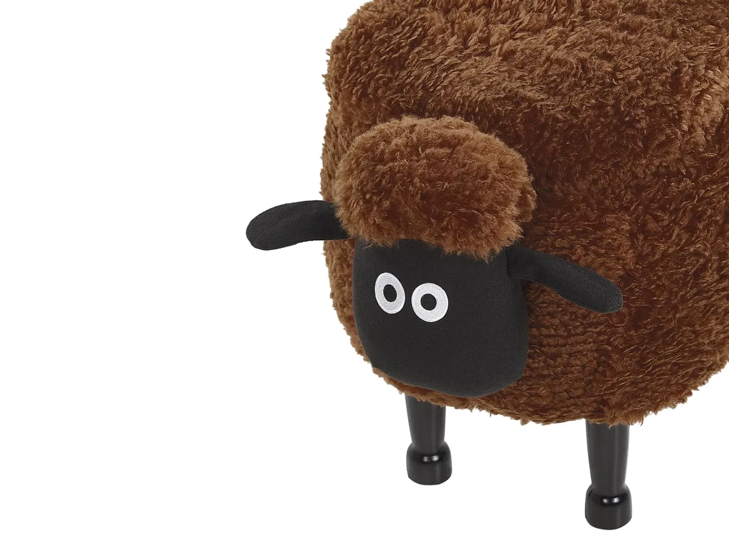 Online Beliani Pouf animaletto contenitore SHEEP Tessuto Marrone Pecora Marrone Nero