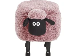 Sale Beliani Pouf animaletto contenitore SHEEP Tessuto Rosa Pecora Rosa Nero