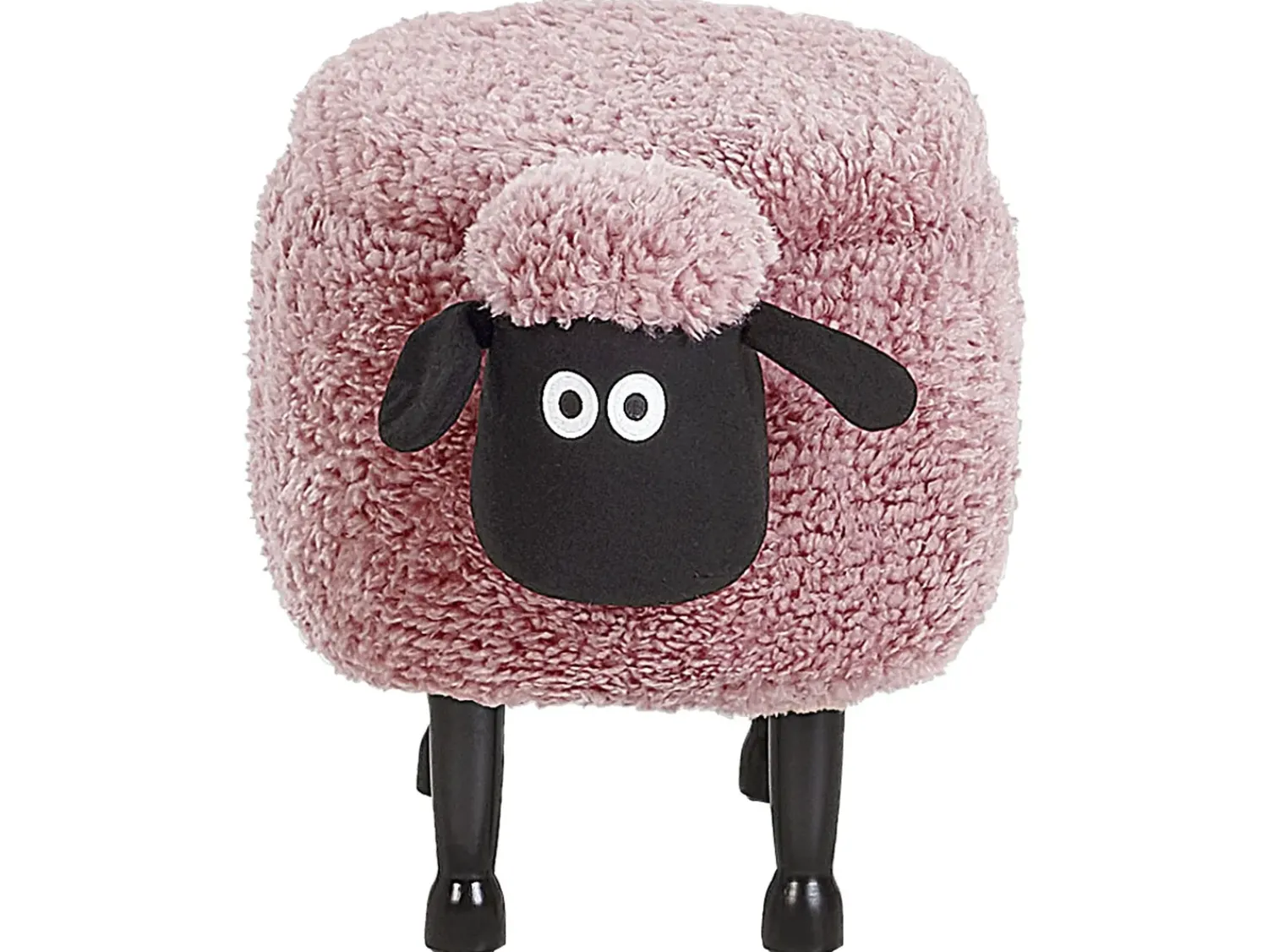 Sale Beliani Pouf animaletto contenitore SHEEP Tessuto Rosa Pecora Rosa Nero
