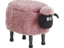 Sale Beliani Pouf animaletto contenitore SHEEP Tessuto Rosa Pecora Rosa Nero