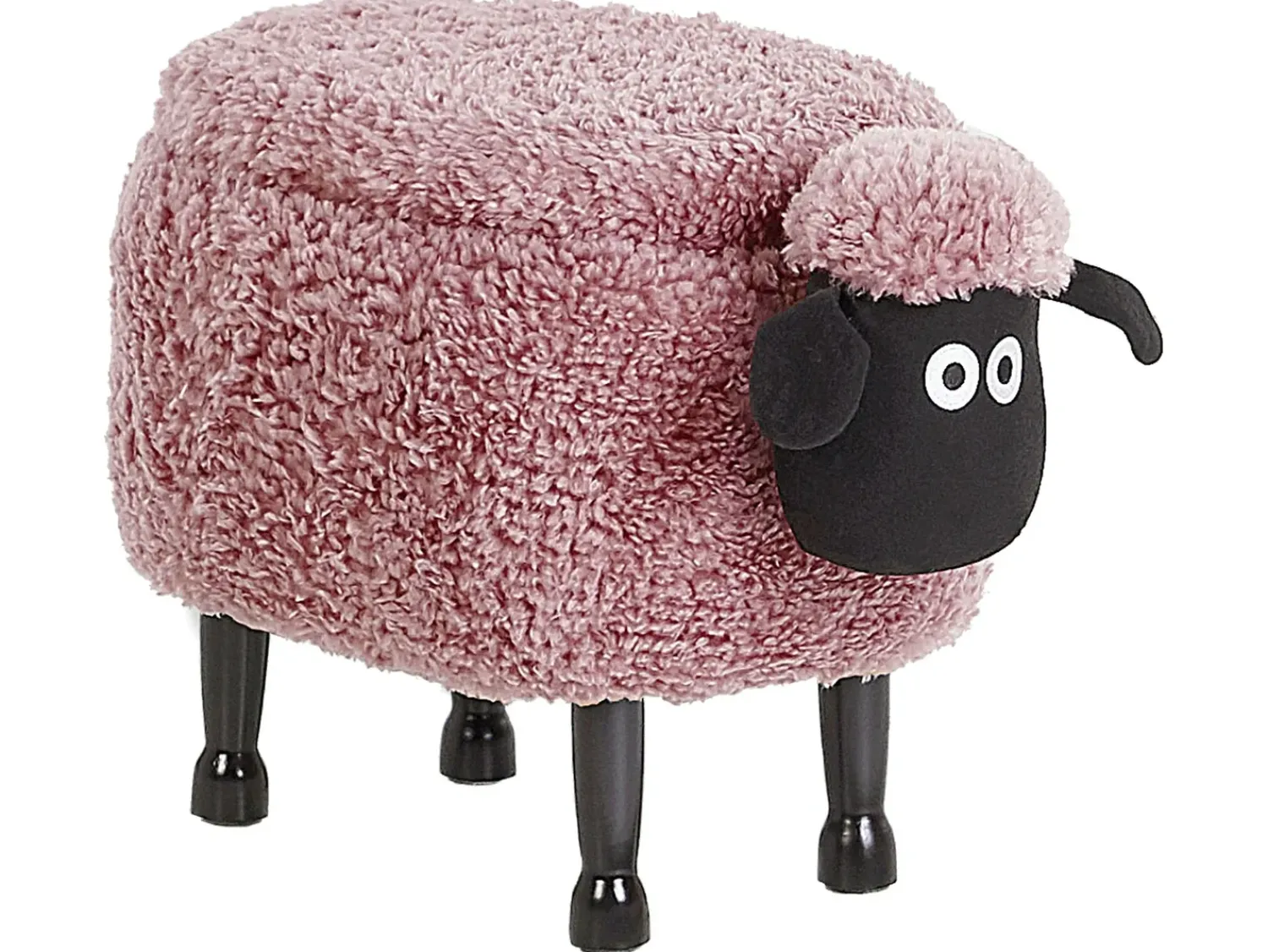 Sale Beliani Pouf animaletto contenitore SHEEP Tessuto Rosa Pecora Rosa Nero
