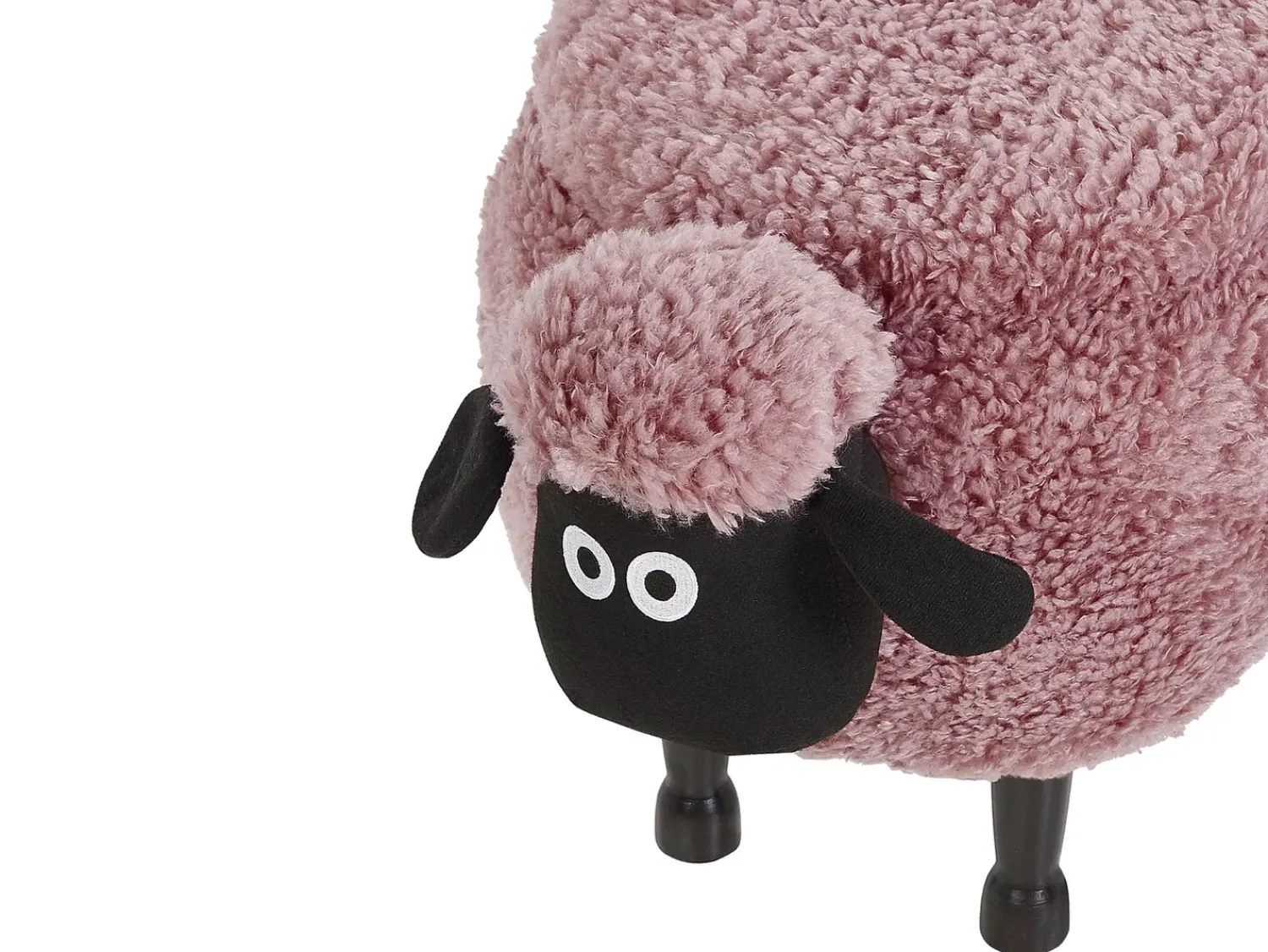 Sale Beliani Pouf animaletto contenitore SHEEP Tessuto Rosa Pecora Rosa Nero