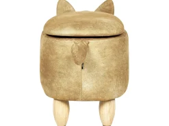 Online Beliani Pouf animaletto contenitore FOX Velluto Arancione Volpe Bianco Arancione Marrone