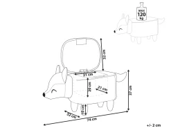 Online Beliani Pouf animaletto contenitore FOX Velluto Arancione Volpe Bianco Arancione Marrone