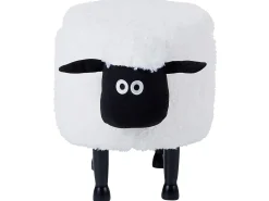Outlet Beliani Pouf animaletto contenitore SHEEP Tessuto Bianco Pecora Bianco Marrone Nero