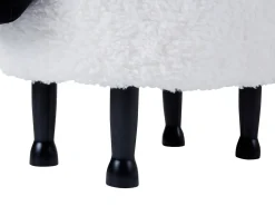 Outlet Beliani Pouf animaletto contenitore SHEEP Tessuto Bianco Pecora Bianco Marrone Nero