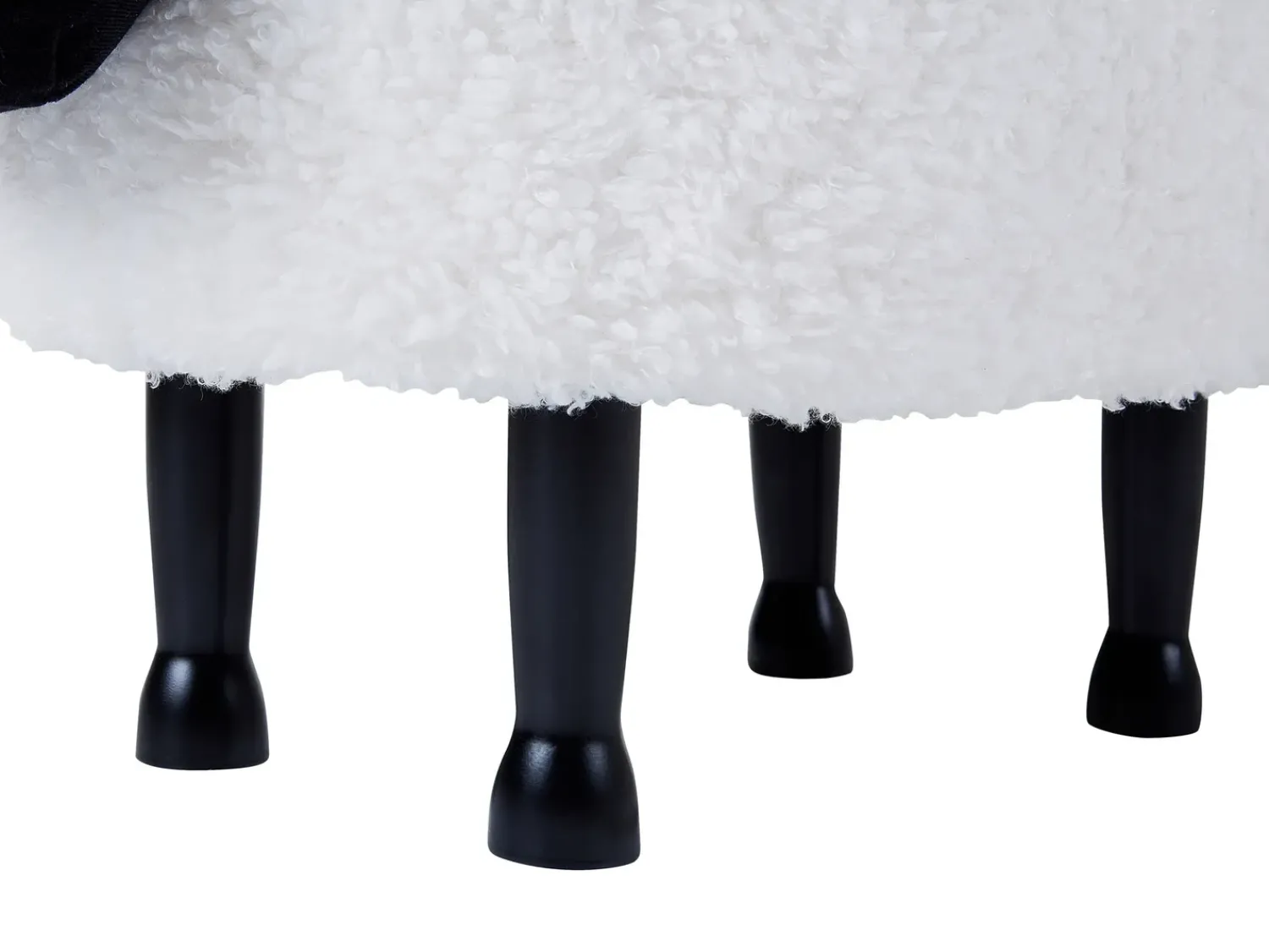 Outlet Beliani Pouf animaletto contenitore SHEEP Tessuto Bianco Pecora Bianco Marrone Nero