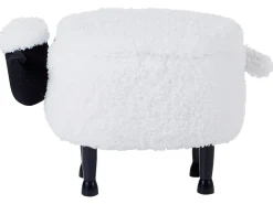 Outlet Beliani Pouf animaletto contenitore SHEEP Tessuto Bianco Pecora Bianco Marrone Nero