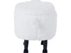 Outlet Beliani Pouf animaletto contenitore SHEEP Tessuto Bianco Pecora Bianco Marrone Nero