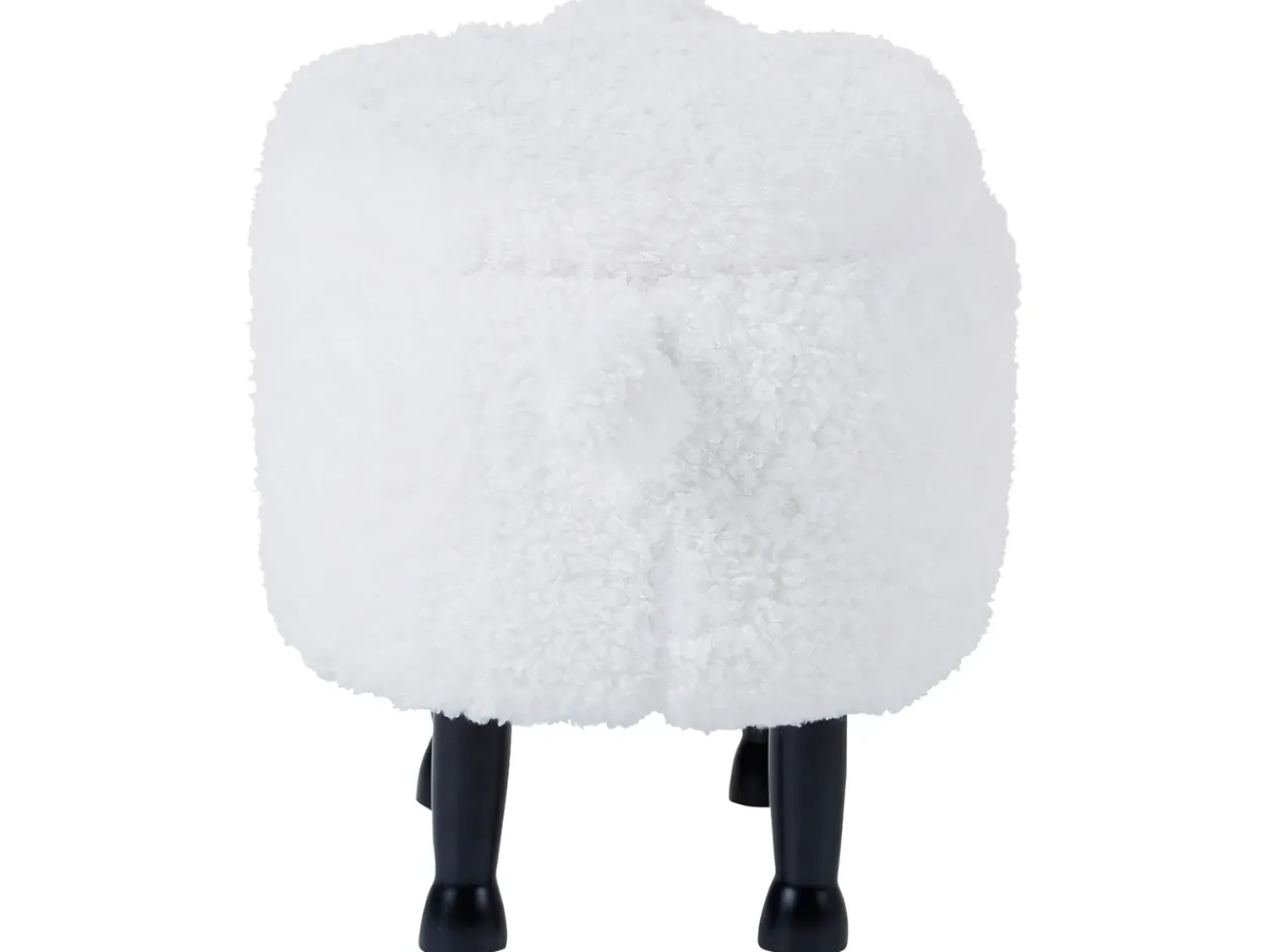 Outlet Beliani Pouf animaletto contenitore SHEEP Tessuto Bianco Pecora Bianco Marrone Nero