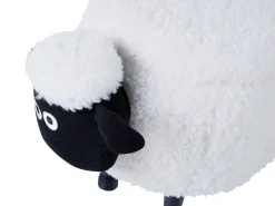 Outlet Beliani Pouf animaletto contenitore SHEEP Tessuto Bianco Pecora Bianco Marrone Nero