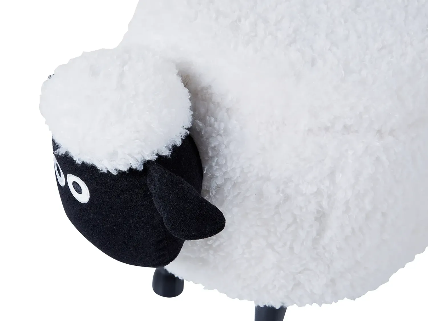 Outlet Beliani Pouf animaletto contenitore SHEEP Tessuto Bianco Pecora Bianco Marrone Nero