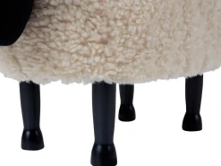 New Beliani Pouf animaletto contenitore SHEEP Tessuto Beige chiaro Pecora Beige Marrone Nero