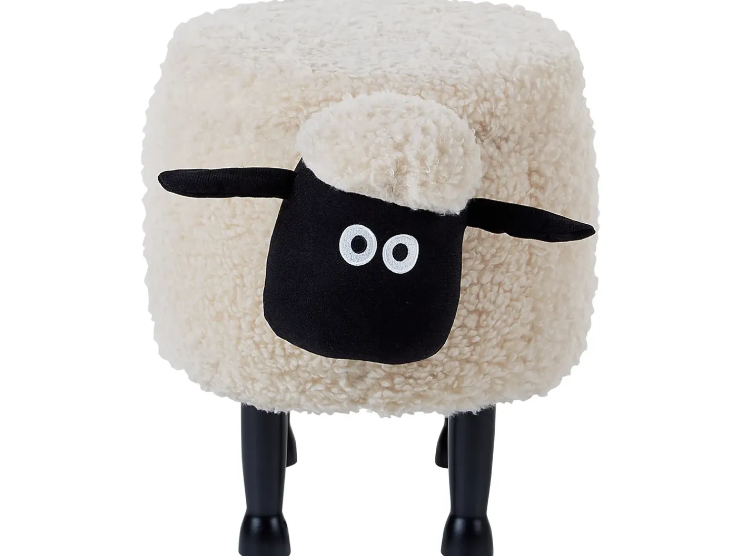 New Beliani Pouf animaletto contenitore SHEEP Tessuto Beige chiaro Pecora Beige Marrone Nero