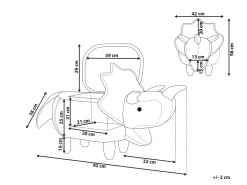 Beliani Pouf animaletto contenitore TRICERATOPS Tessuto Dinosauro Marrone