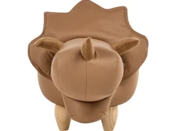 Beliani Pouf animaletto contenitore TRICERATOPS Tessuto Dinosauro Marrone