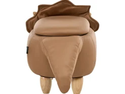 Beliani Pouf animaletto contenitore TRICERATOPS Tessuto Dinosauro Marrone