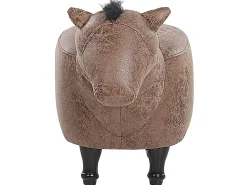 Clearance Beliani Pouf animaletto HORSE Pelle sintetica chiaro Cavallo Marrone